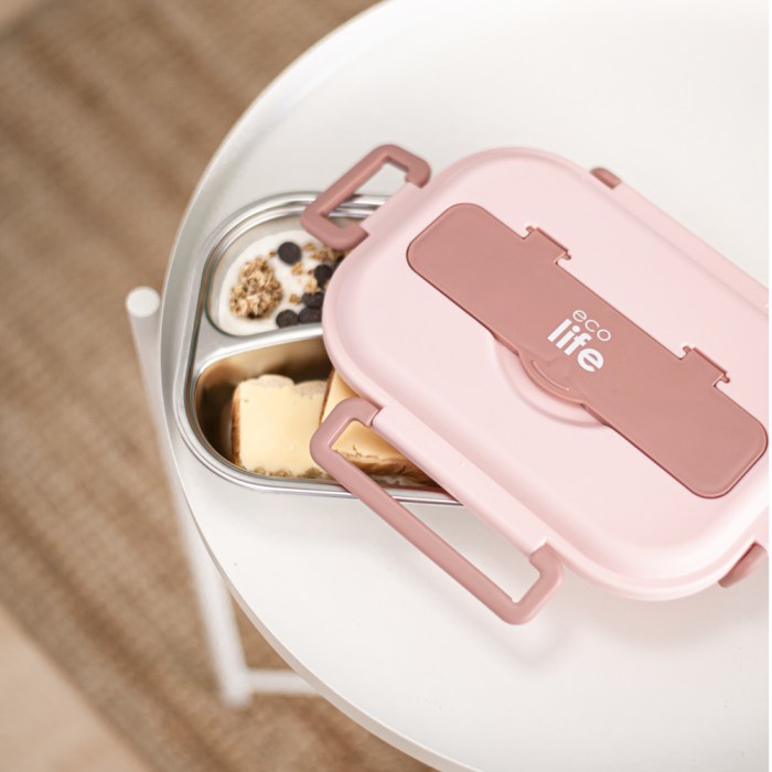 Ανοξείδωτο φαγητοδοχείο με πηρούνι και κουτάλι